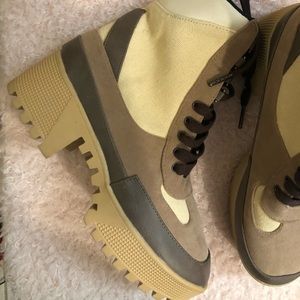 Never worn Multi-Color Combat Boots